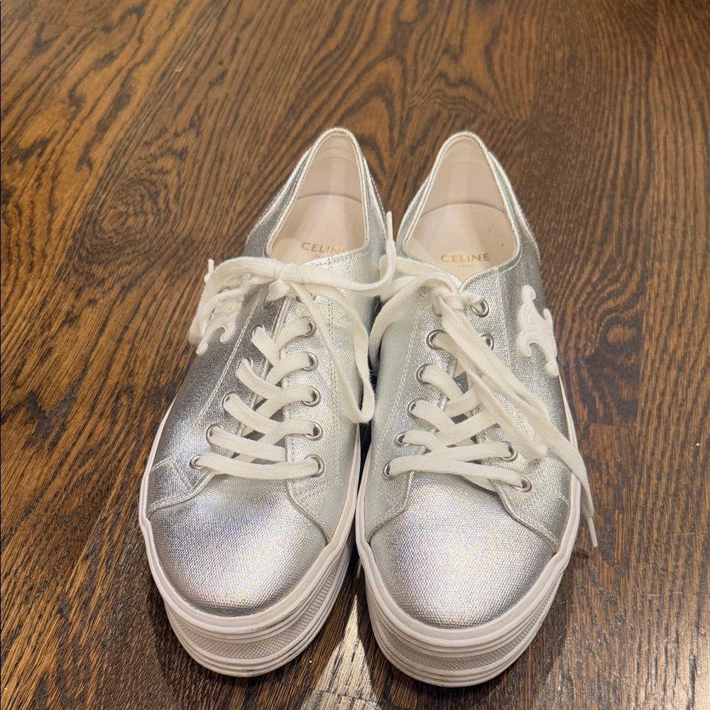 Celine Metallic Silver Women's Sneakers